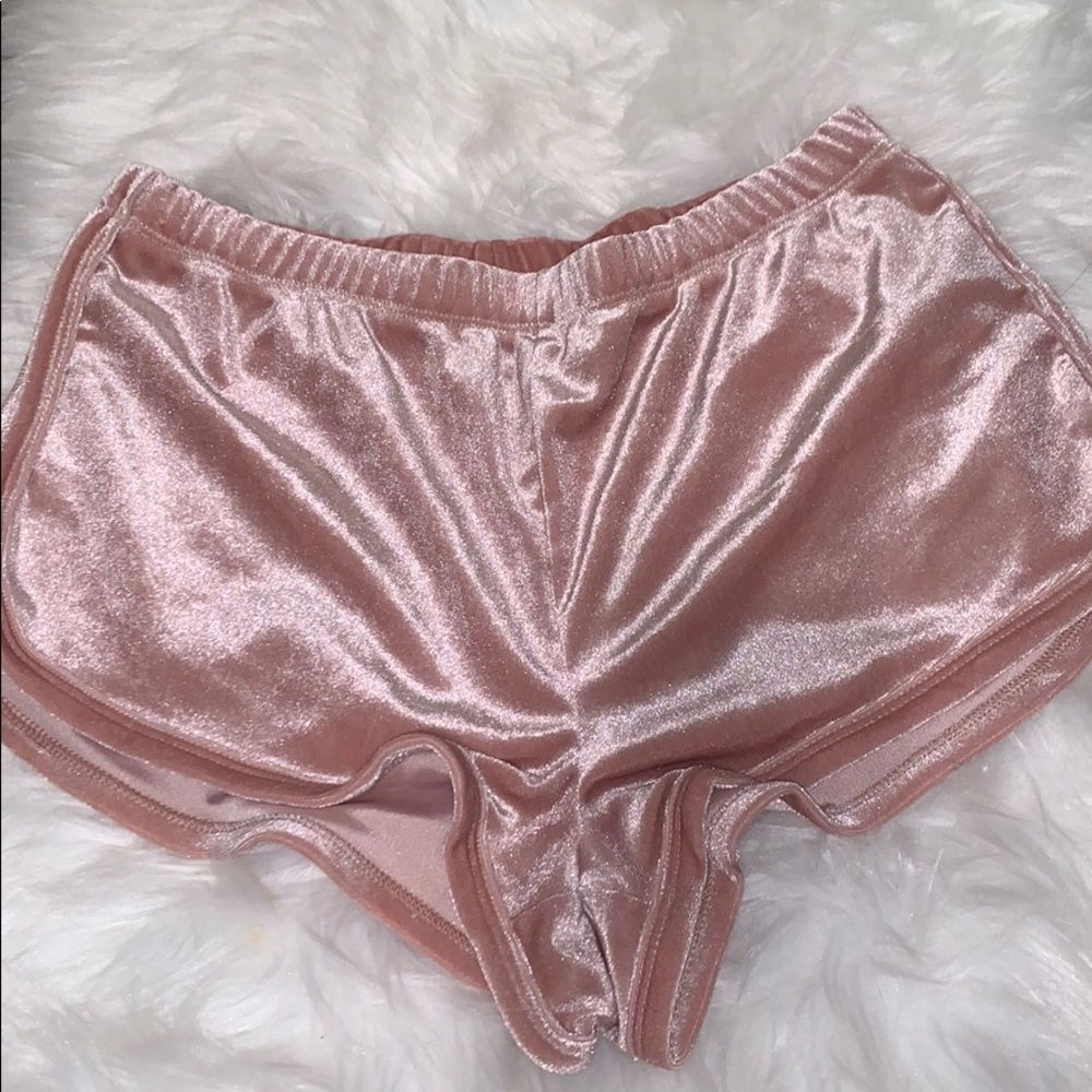 Pink Velvet Shorts
